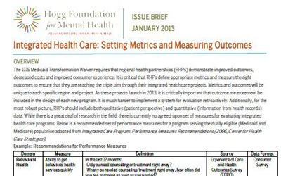Integrated Health Care: Setting Metrics and Measuring Outcomes