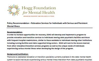 Policy Recommendation: Relocation Services for Individuals with Serious and Persistent Mental Illness