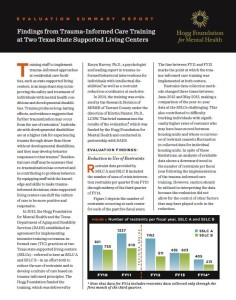 Cover of Evaluation: Findings from Trauma-Informed Care Training at Two Texas State Supported Living Centers