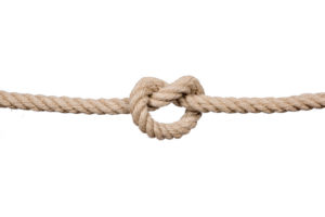 Rope being pulled into a knot
