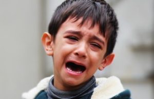 A little boy crying
