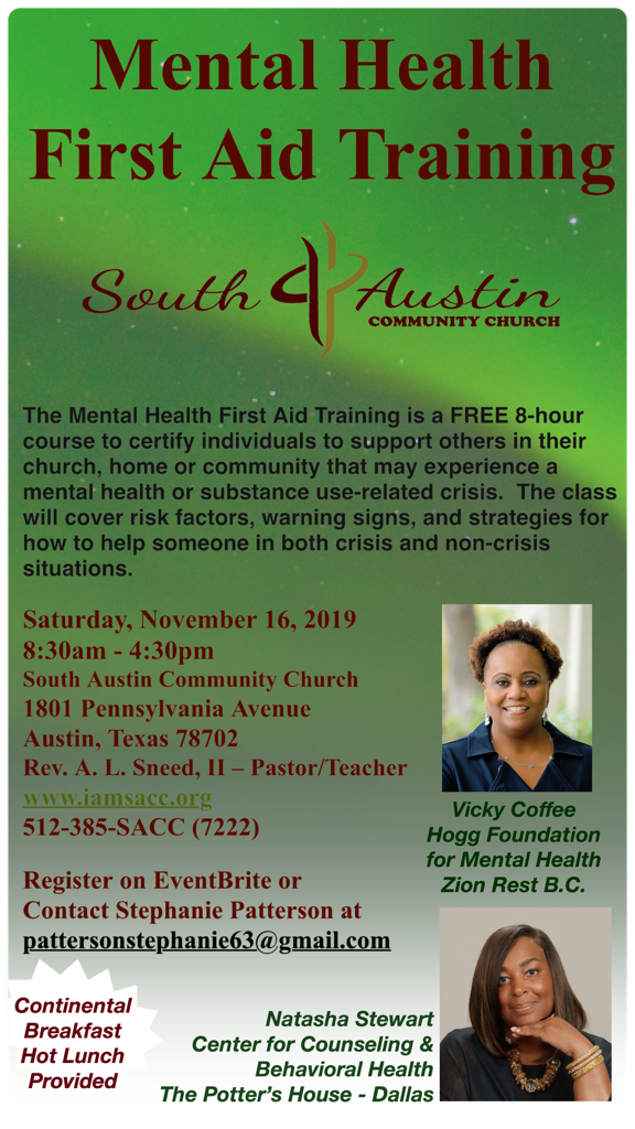 flyer for mental health training event