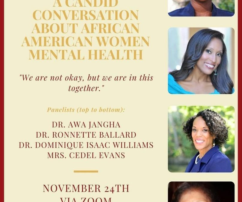 EVENT | Webinar on African American Women & Mental Health, 11/24 at 6:30 PM
