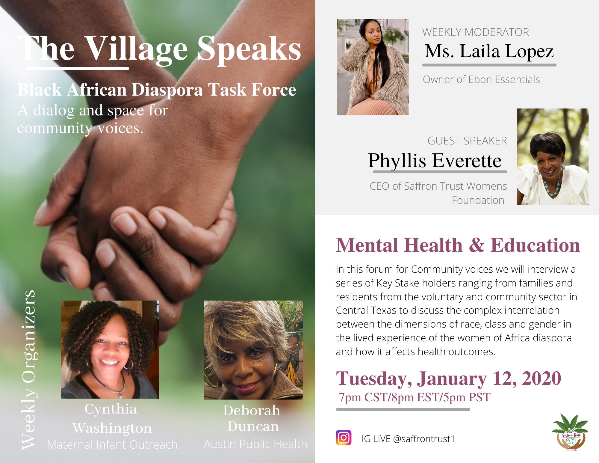 the village speaks discussion flyer