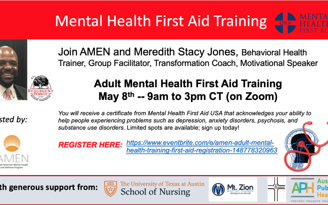 AMEN Mental Health First Aid Training – May 8, 2021