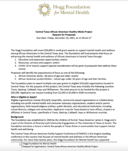 Thumbnail image of Healthy Minds RFP front page