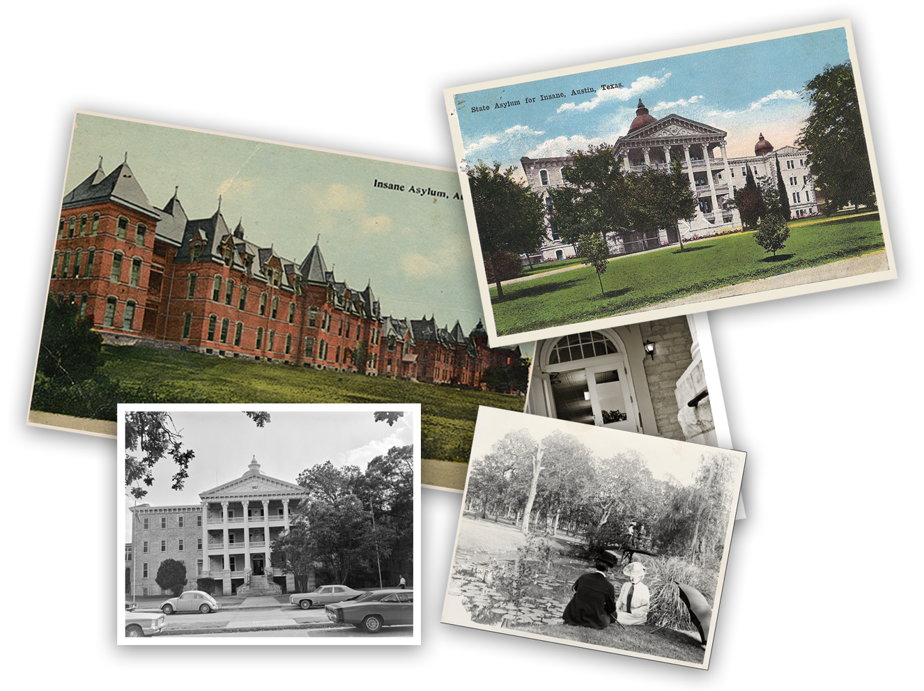 ash-photo-collage Collage of Austin State Hospital images