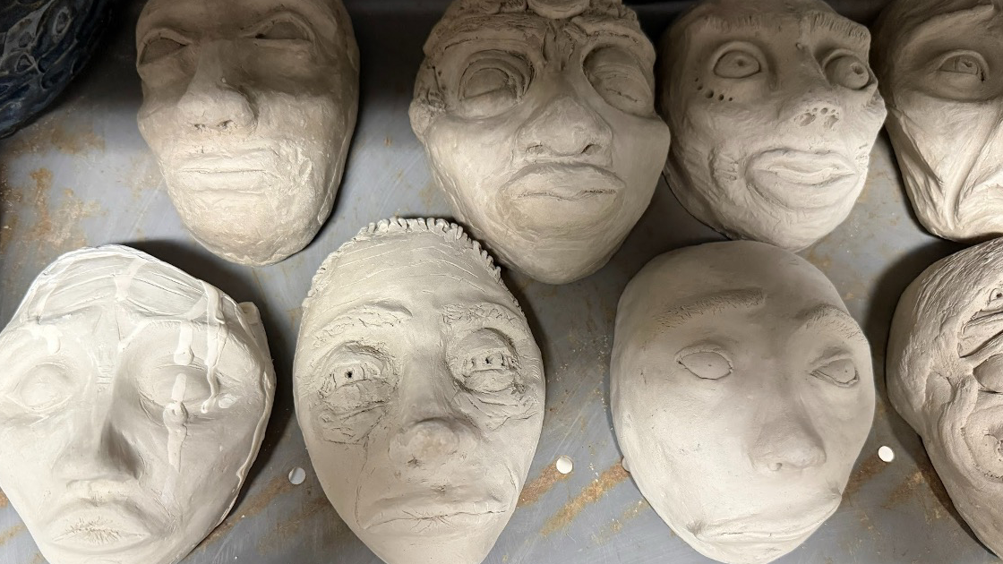 mosaic of the mind, faces in progress.