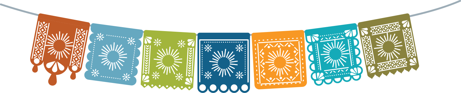 Papel picado with starburst from Hogg logo.
